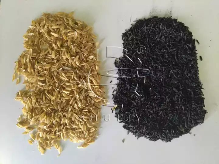 Producción de cáscara de arroz y carbón