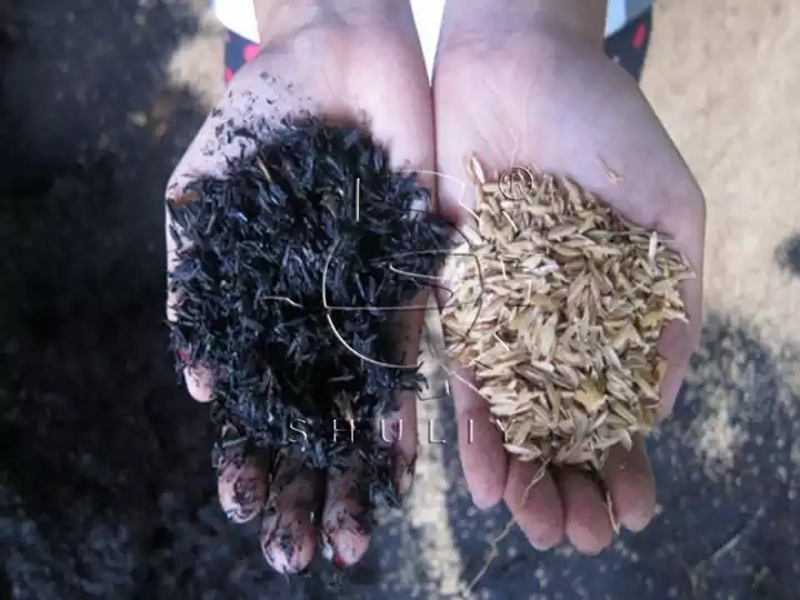 Producción de carbón vegetal de cáscara de arroz